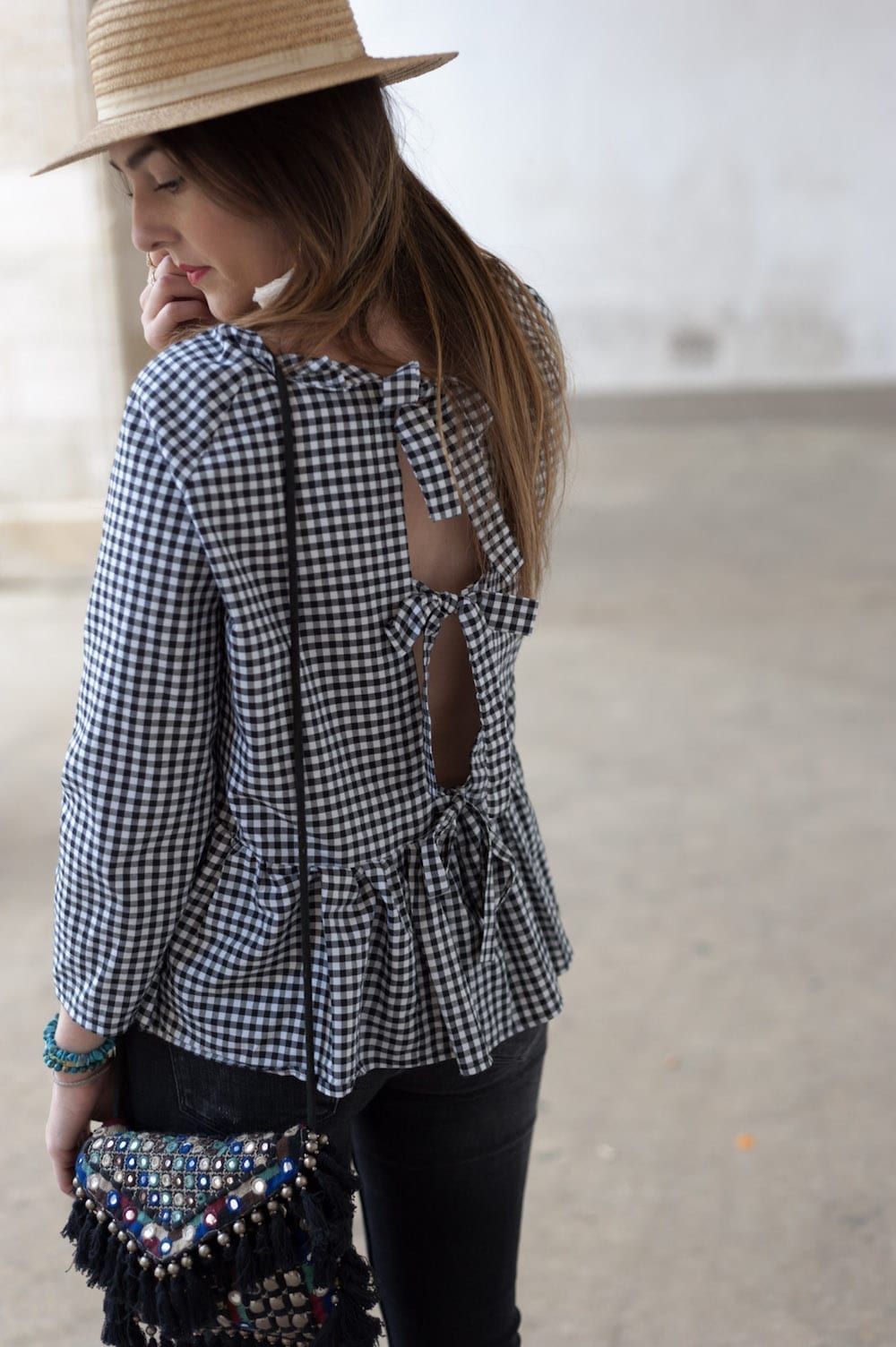 couture blouse vichy peplum