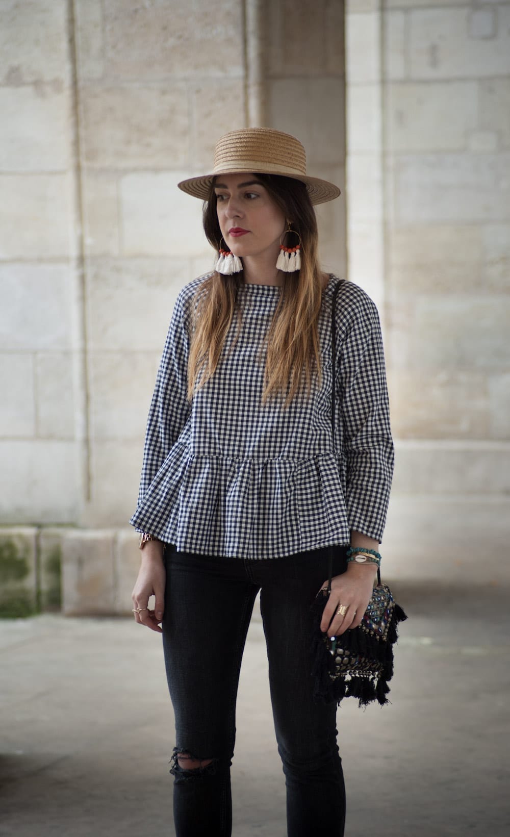 couture blouse vichy peplum
