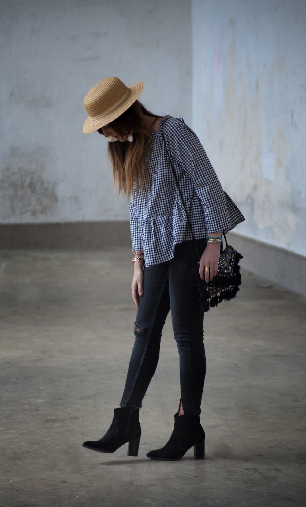 couture blouse vichy peplum