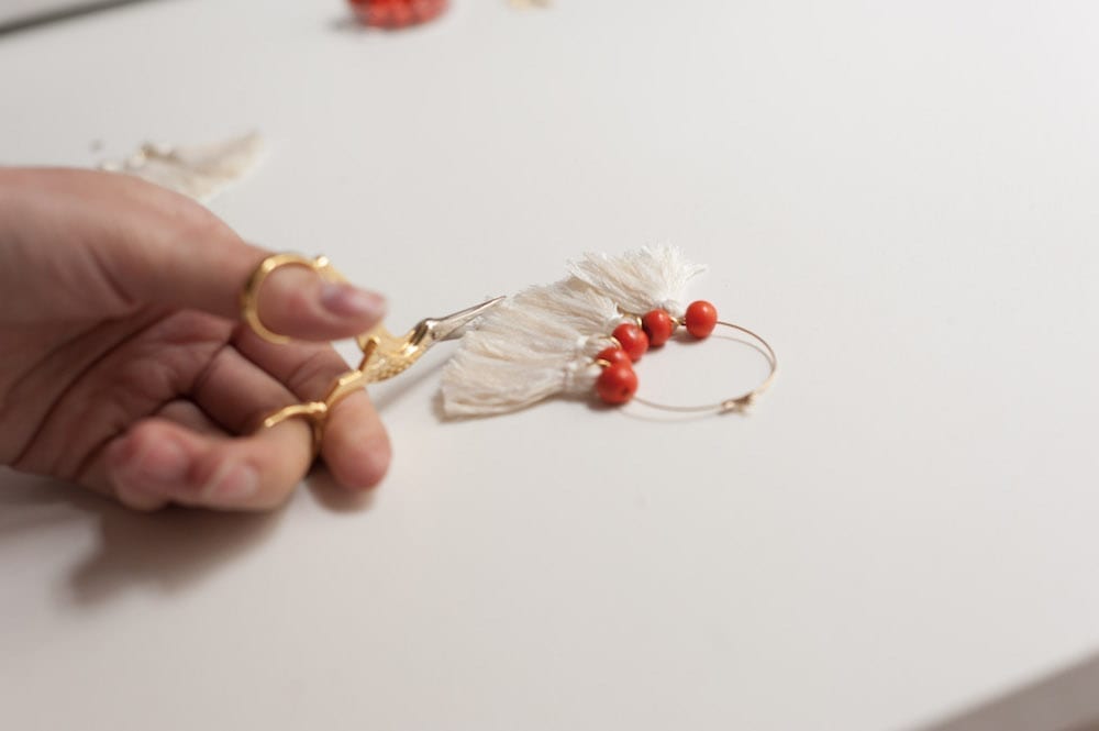 diy boucles d'oreilles pompons