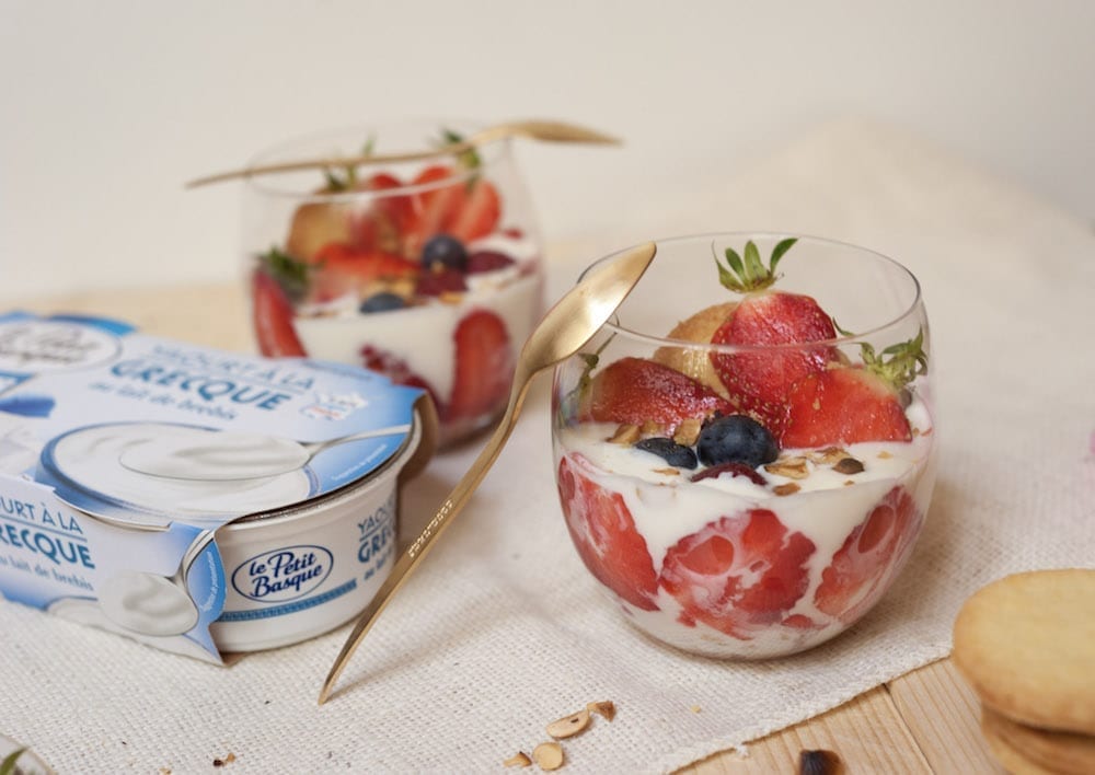 recette verrine yaourt à la grecque au lait de brebis