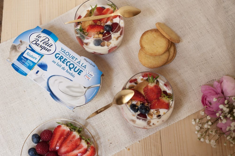 recette verrine yaourt à la grecque au lait de brebis